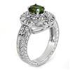 Image 2 : 1.73 CTW Green Tourmaline & Diamond Ring 18K White Gold - REF-94M2H - 11132