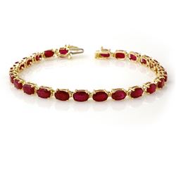 16.0 CTW Ruby Bracelet 10K Yellow Gold - REF-80M2H - 13449