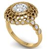 Image 2 : 1.5 CTW Certified VS/SI Diamond Art Deco Ring 14K Yellow Gold - REF-382H4A - 30554