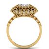 Image 4 : 1.5 CTW Certified VS/SI Diamond Art Deco Ring 14K Yellow Gold - REF-382H4A - 30554