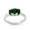 Image 1 : 1.0 CTW Emerald Ring 10K White Gold - REF-19H3A - 13827
