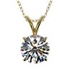 Image 1 : 1.28 CTW Certified H-SI/I Quality Diamond Solitaire Necklace 10K Yellow Gold - REF-240M2H - 36778