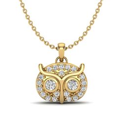 0.17 CTW Micro Pave VS/SI Diamond Necklace 18K Yellow Gold - REF-28Y5K - 20384