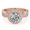 Image 1 : 1.4 CTW Certified VS/SI Diamond Solitaire Halo Ring 18K Rose Gold - REF-225N6Y - 27004