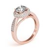 Image 4 : 1.4 CTW Certified VS/SI Diamond Solitaire Halo Ring 18K Rose Gold - REF-225N6Y - 27004