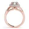 Image 5 : 1.4 CTW Certified VS/SI Diamond Solitaire Halo Ring 18K Rose Gold - REF-225N6Y - 27004