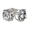 Image 4 : 2.50 CTW Certified H-SI/I Quality Diamond Solitaire Stud Earrings 10K White Gold - REF-435Y2K - 3310