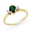 Image 1 : 1.04 CTW Emerald & Diamond Ring 10K Yellow Gold - REF-31F8N - 13052