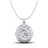 0.75 CTW VS/SI Diamond Solitaire Art Deco Stud Necklace 18K White Gold - REF-180K2W - 37097