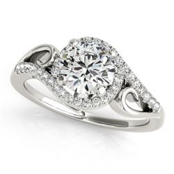 1.25 CTW Certified VS/SI Diamond Solitaire Halo Ring 18K White Gold - REF-304W9F - 26857