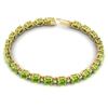 Image 2 : 19.7 CTW Peridot & VS/SI Certified Diamond Eternity Bracelet 10K Yellow Gold - REF-118A5X - 29374