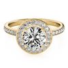 Image 1 : 1.08 CTW Certified VS/SI Diamond Solitaire Halo Ring 18K Yellow Gold - REF-200W2F - 26987