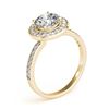 Image 4 : 1.08 CTW Certified VS/SI Diamond Solitaire Halo Ring 18K Yellow Gold - REF-200W2F - 26987