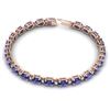 Image 2 : 26.3 CTW Tanzanite & VS/SI Certified Diamond Eternity Bracelet 10K Rose Gold - REF-345X5T - 29464