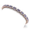 Image 5 : 26.3 CTW Tanzanite & VS/SI Certified Diamond Eternity Bracelet 10K Rose Gold - REF-345X5T - 29464