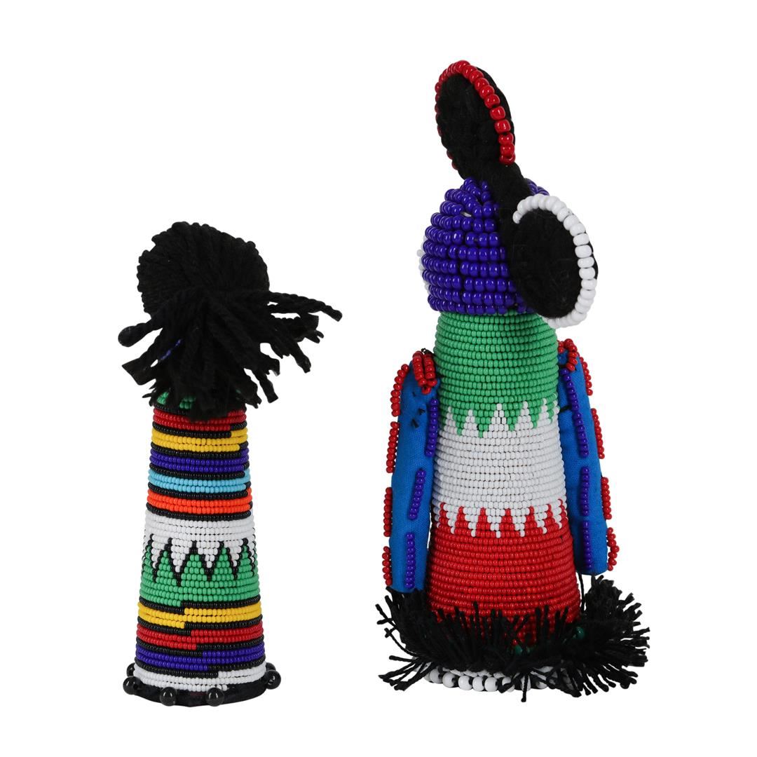 Traditional African Sangoma Ndebele Zulu Dolls -2 Diviners with ...
