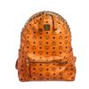 Image 1 : MCM Orange Visetos Coated Canvas Medium Stark Pyramid Crown Top Backpack