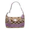 Image 1 : Coach Brown Monogram Canvas Purple Trim Stripe Hobo Bag