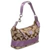 Image 2 : Coach Brown Monogram Canvas Purple Trim Stripe Hobo Bag