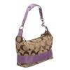 Image 3 : Coach Brown Monogram Canvas Purple Trim Stripe Hobo Bag