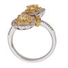 Image 4 : 1.09 ctw Yellow and White Diamond Ring - 18KT White and Yellow Gold