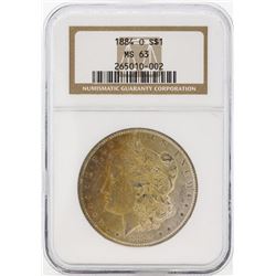 1884-O $1 Morgan Silver Dollar Coin NGC MS63 Great Toning