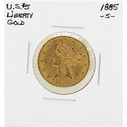 1885-S $5 Liberty Head Half Eagle Gold Coin