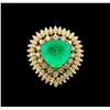 Image 2 : 14KT Yellow Gold GIA Certified 7.47 ctw Emerald and Diamond Ring
