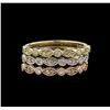 Image 2 : 0.54 ctw Diamond Ring Set of 3 - 14KT Tri Color Gold