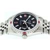 Image 2 : Rolex Mens SS Black Baguette Diamond And Ruby Datejust Wristwatch