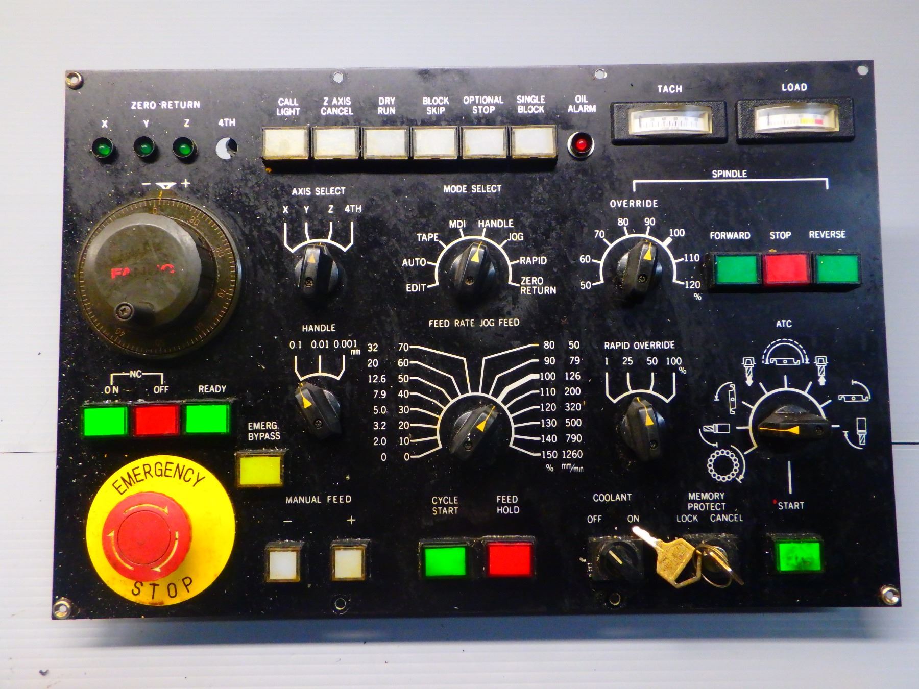 Fanuc Machine Operator Panel FANUC OPERATORS PANEL W/ PULSE GENERATOR A860-0202-T001 - BTM Industrial
