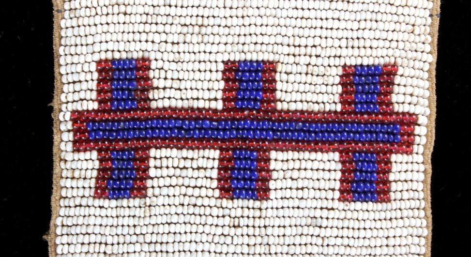 Sioux Native American Beaded Blanket Strip c.1890