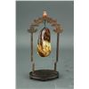 Image 2 : Chinese White Jade Russet Skin Lotus with Stand