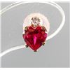 Image 2 : 10k Gold Earrings Heart Shaped Ruby