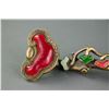 Image 2 : Chinese Bronze Ruyi Scepter Set with Stones