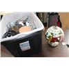Image 1 : TOTE OF LAMPS VASES AND MINI CROCK POT