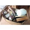 Image 1 : BOX OF METAL WARE DRUM AND MARBLE BASE