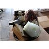 Image 2 : BOX OF METAL WARE DRUM AND MARBLE BASE