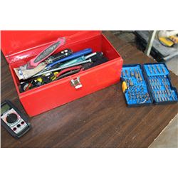 RED TOOLBOX ELECTRICAL METER AND TOOLS