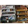 Image 2 : THREE TACKLE BOXES WITH CONTENTS AND TWO SMALL TOTES OF LURES