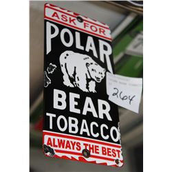 OPLAR BEAR TOBACCO PORCELAIN SIGN