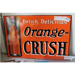 LARGE ORANGE CRUSH PORCELAIN SIGN