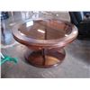 Image 2 : MODERN ROUND GLASS TOP COFFEE TABLE