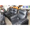 Image 1 : NEW 4 SEAT ELECTRIC RECLINING BLACK LEATHER THEATRE SOFA