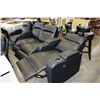 Image 1 : NEW 4 SEAT ELECTRIC RECLINING BLACK LEATHER THEATRE SOFA