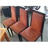 Image 1 : SET OF THREE UPOLSTERED MODERN DINING CHAIRS