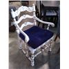 Image 1 : WHITE CHAIR WITH PURPLE CUSHION