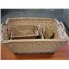 Image 1 : LARGE WICKER LAUNDRY BASKET AND OTHER BASKETS AND GUITAR