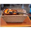 Image 2 : LARGE WICKER LAUNDRY BASKET AND OTHER BASKETS AND GUITAR
