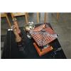 Image 2 : PAGODA STYLE LAMP AND DECORATIVE METAL GLOBE AND CANDLESTICKS